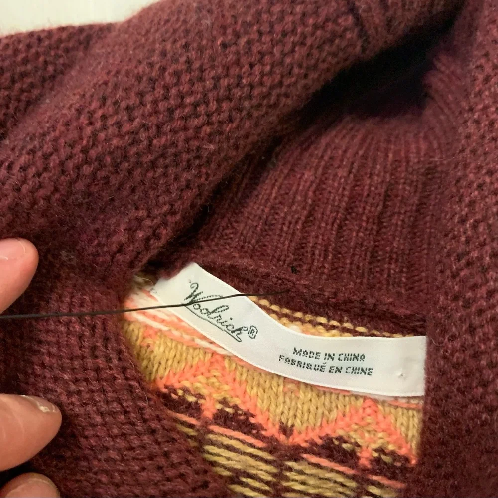 NWT WOOLRICH Cardigan Sweater Blazing Star Fair Isle Warm Cozy - Picture 9 of 15